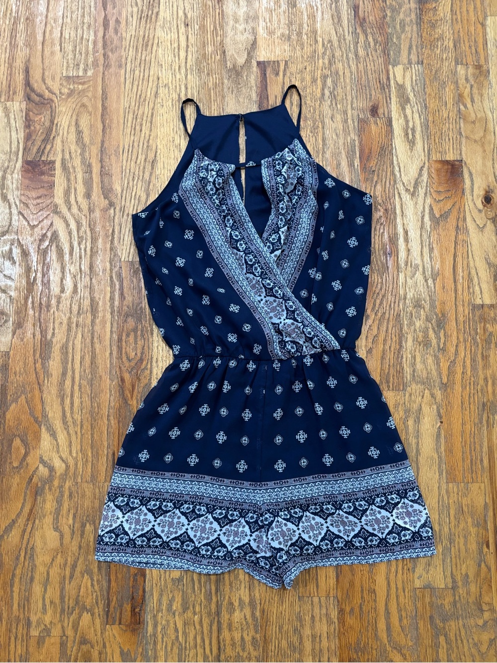 BCX navy blue romper